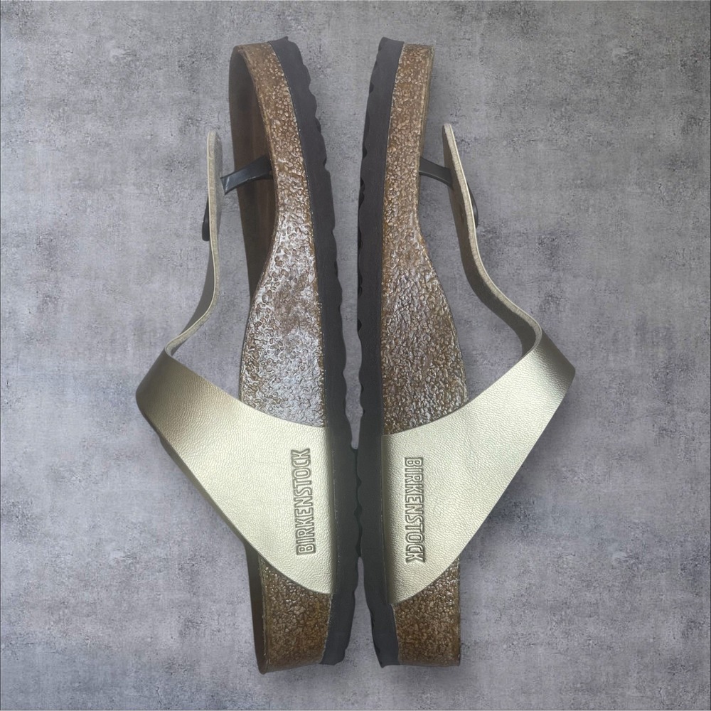 Birkenstock Gizeh Metallic Gold Thong Sandals Womens EU 39 / US 8 Flip Flop - Picture 6 of 11